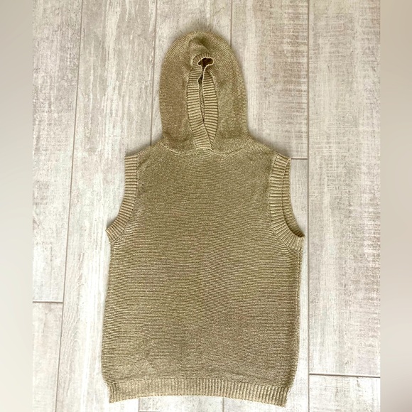 Zara Tops - Zara Gold Mesh Sleevless Hoodie